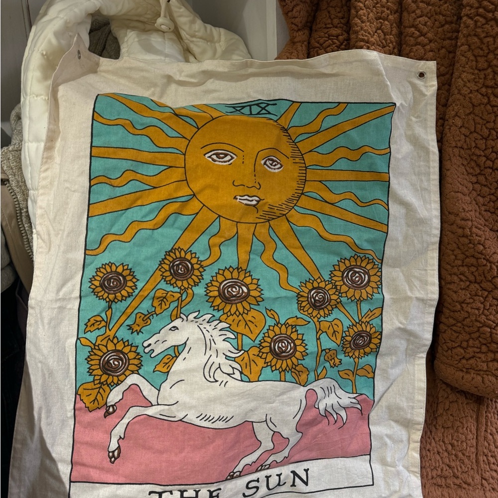 Redbubble Sun Tarot Art Poster - Yellow, Blue, Pink